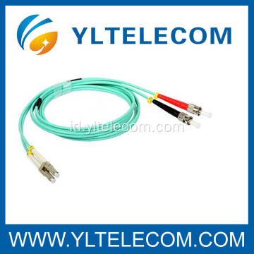 LC ke ST 10G Multimode OM3 Fiber Optic Patch Cable Untuk Komunikasi Jaringan